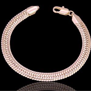 Elegant Gold Filled Bracelet Italian Flat Snake Chain Bracelet size 7